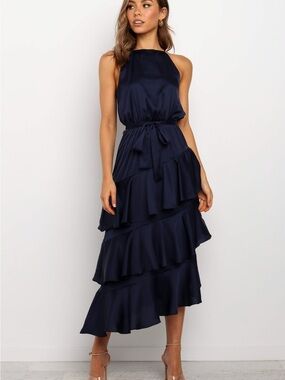 NWT Petal & Pup Seychelle Midi Length Navy Dress | Size 2